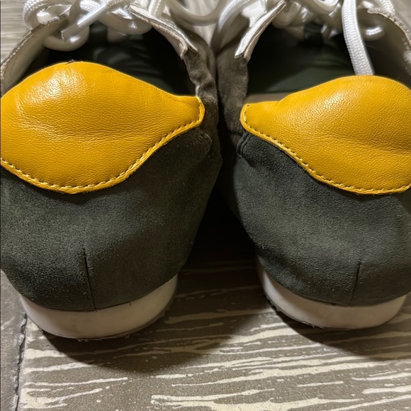 Tory Burch Olive and White Sneakers with Yellow Detail - Picture 4 of 6